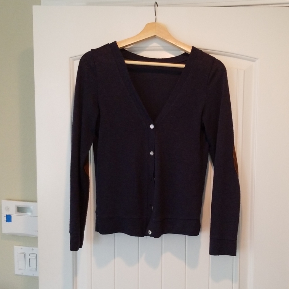 Light Navy blue weather with brown elbow pads